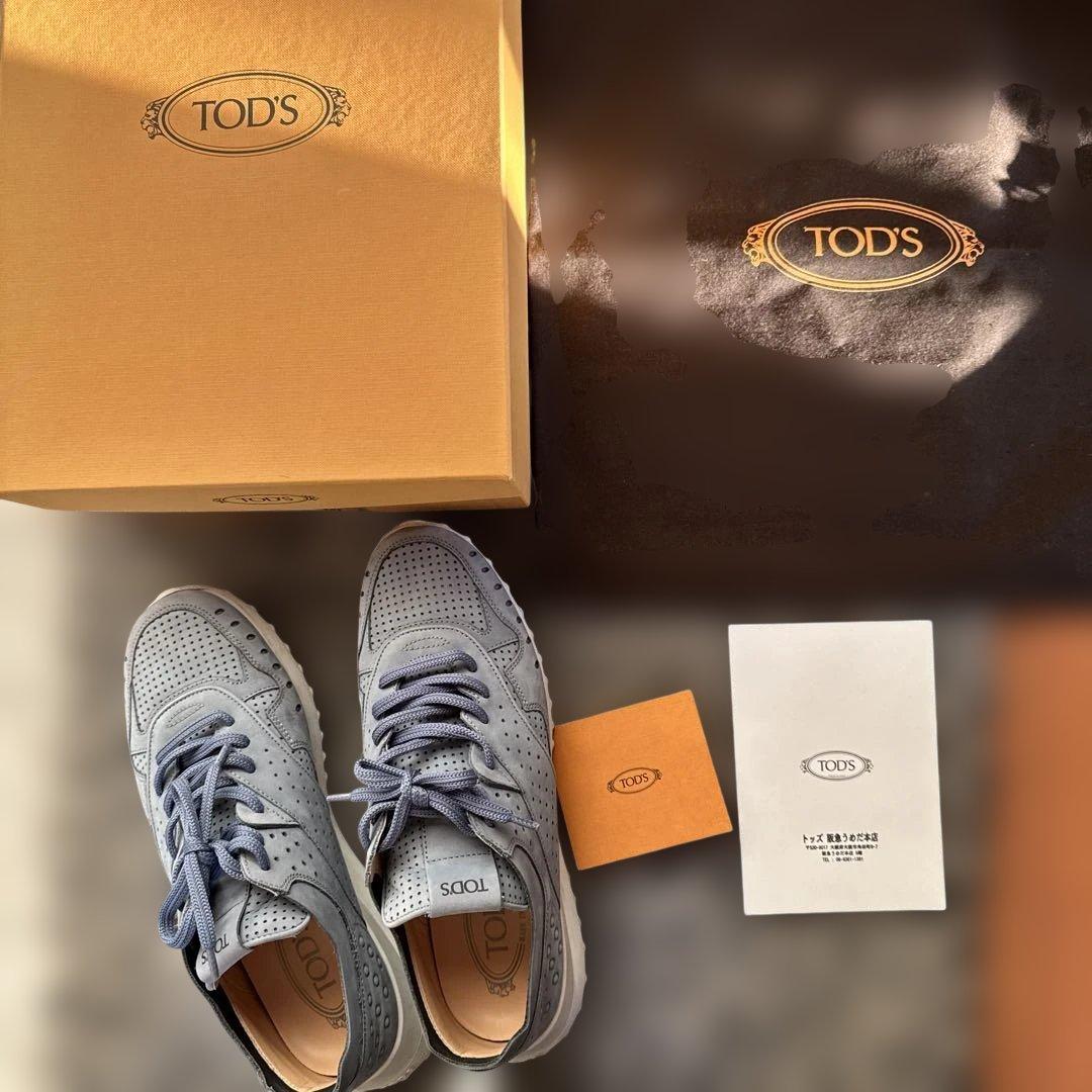 TOD'S トッズ　ブルーグレー スニーカー 24.5センチ