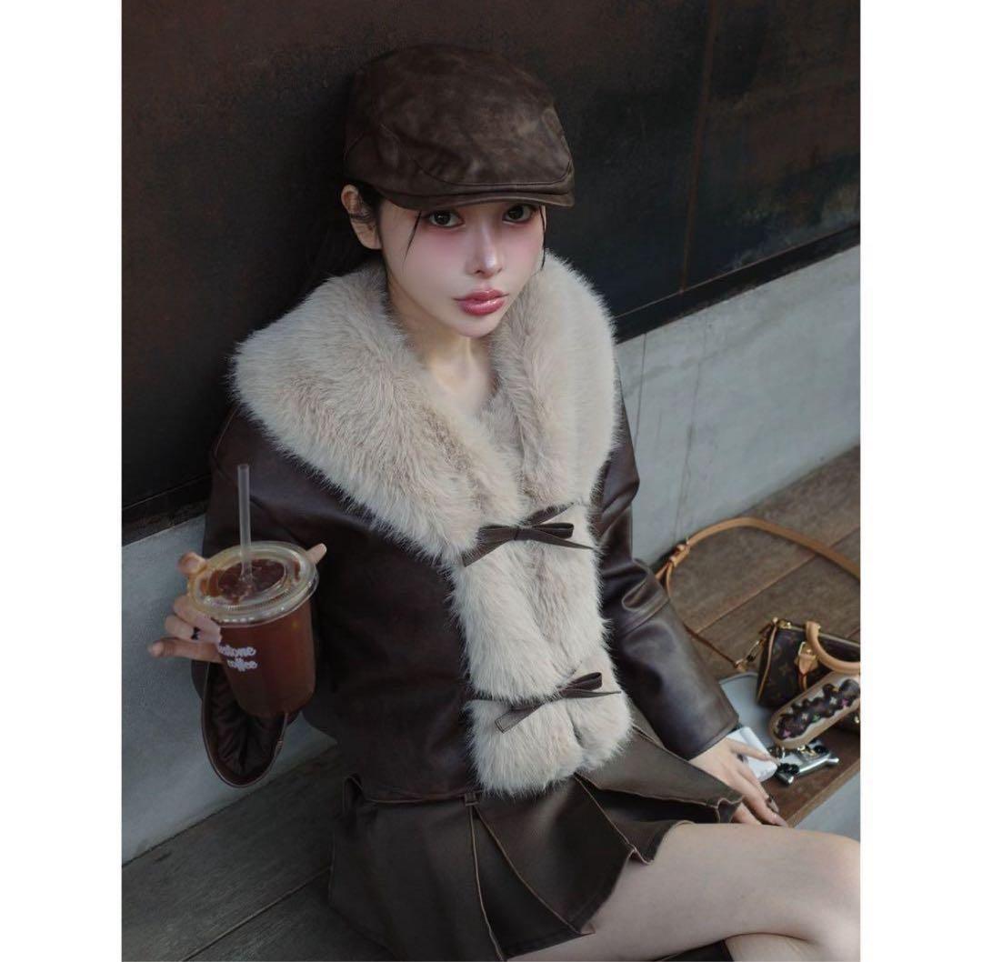 【12/31まで価格】Darich リボンベルトヴィンテージレザージャケット