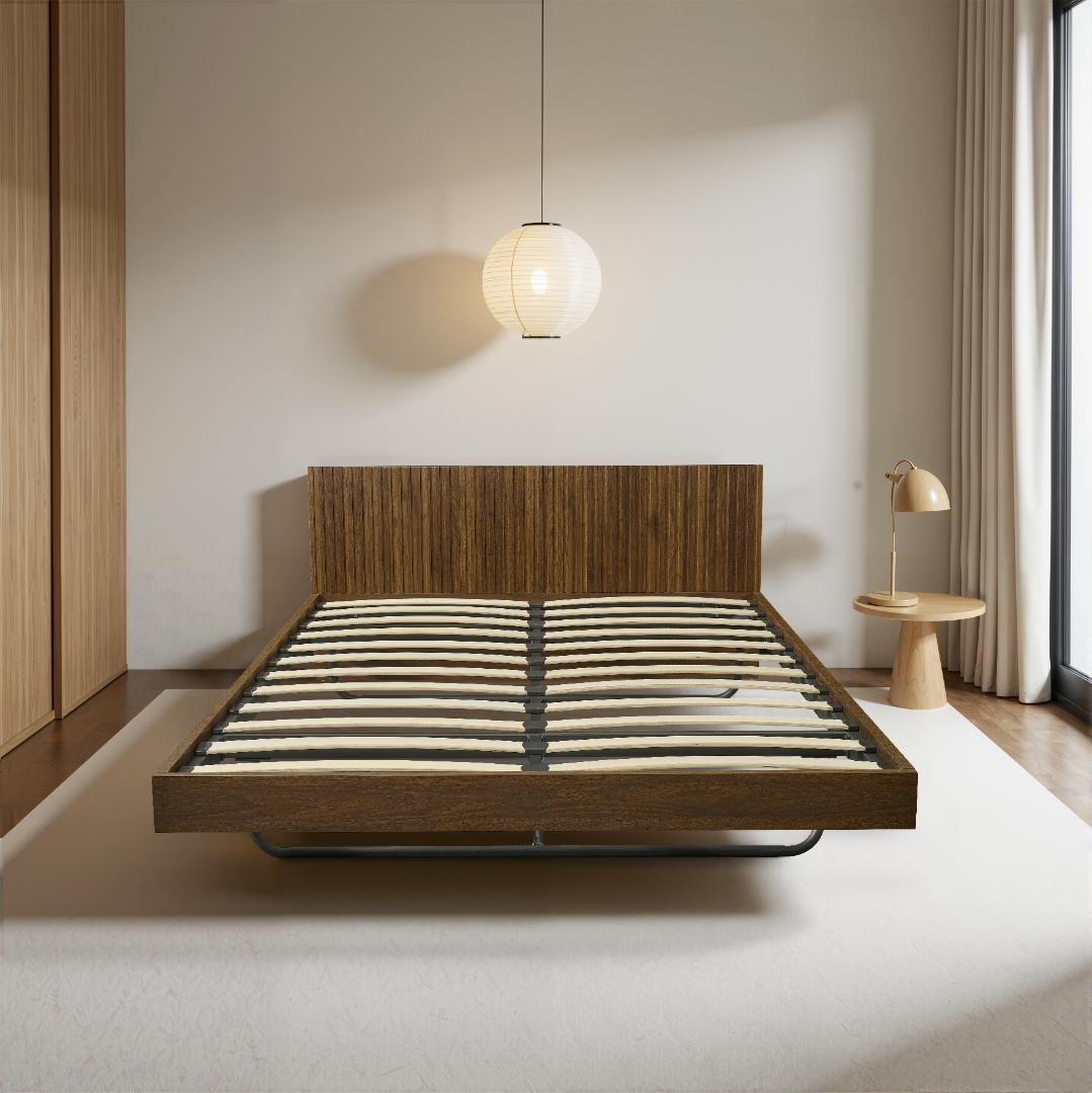 【新作】ダブル.べッド ウォールナット色 収納付き コンセント付き USBポート