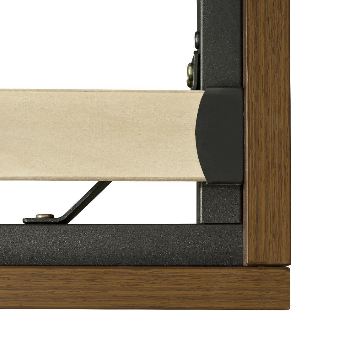 【新作】ダブル.べッド ウォールナット色 収納付き コンセント付き USBポート