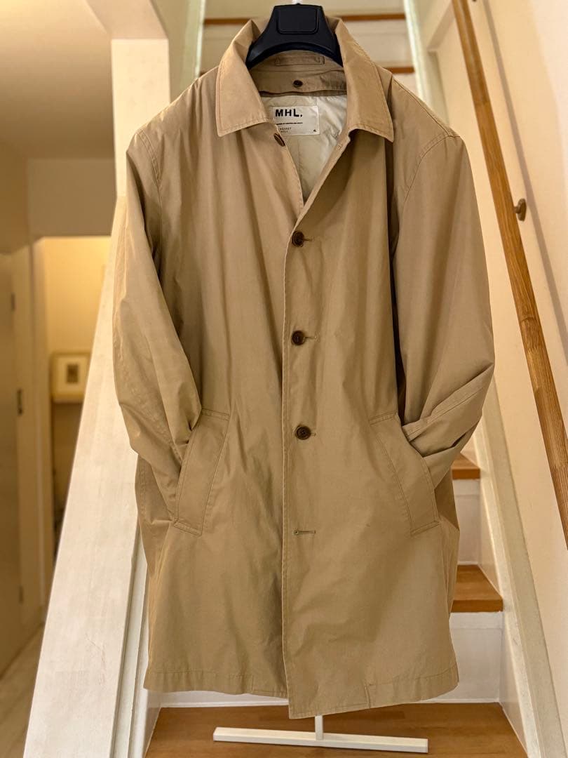 MHL. ベージュ ステンカラーコート　インナーダウン取り外し可