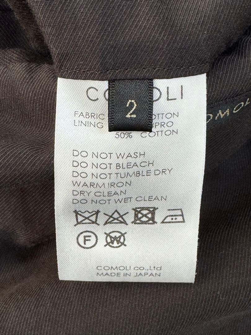 COMOLIコモリ　ウォッシュド タイロッケンコート 22SS サイズ2