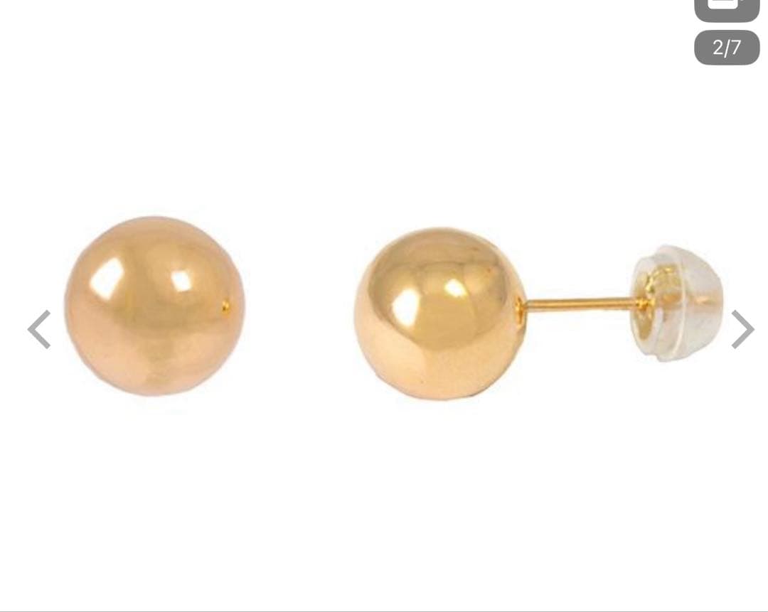 18Kゴールド 8mm ボールピアス　丸玉