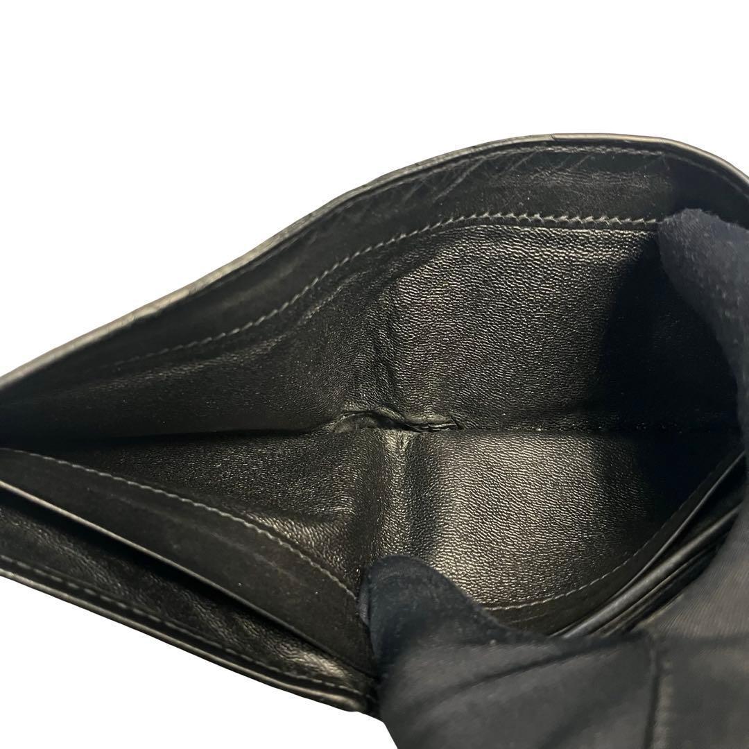 希少✨ボッテガヴェネタ 二つ折り財布 イントレチャート レザー ブラック