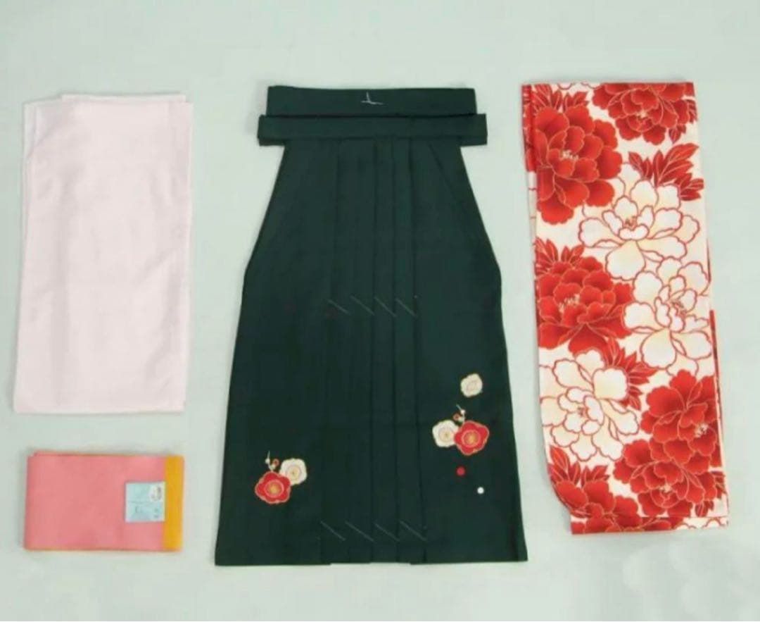 花柄着物と袴セット 小学生　卒業式