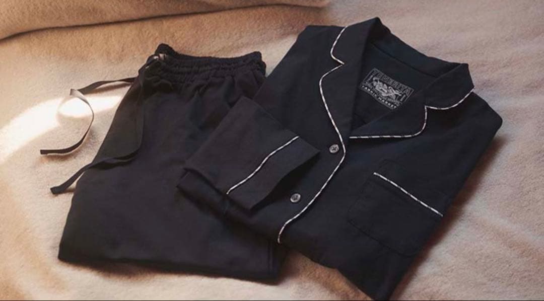 TENERITA 80/2 プレーンジャージレディースパジャマ　40L ネイビー