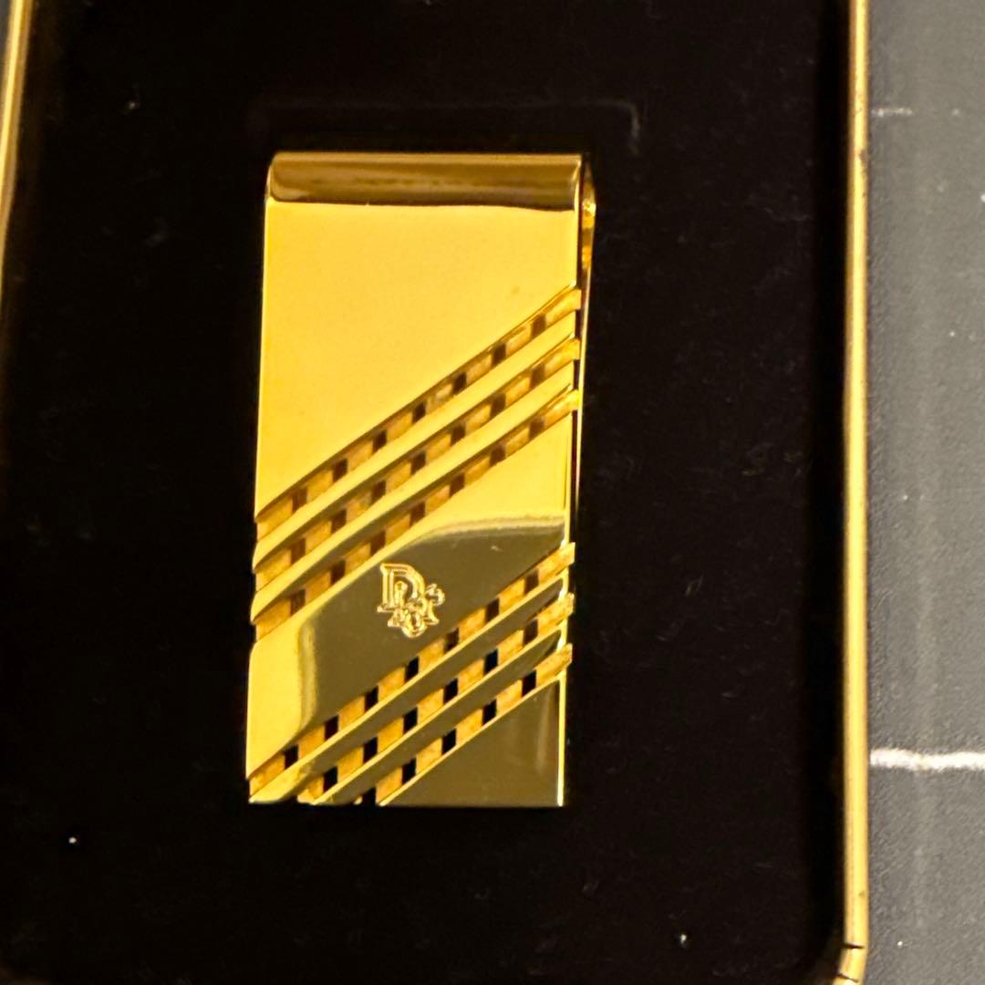 美品Christian Dior ゴールド マネークリップ 専用ケース付き