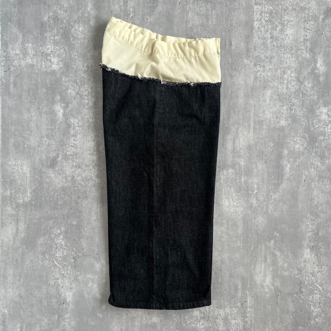 LIMI feu　リミフゥ　ヨウジヤマモト　ウール×コットン　ワイドデニム　S