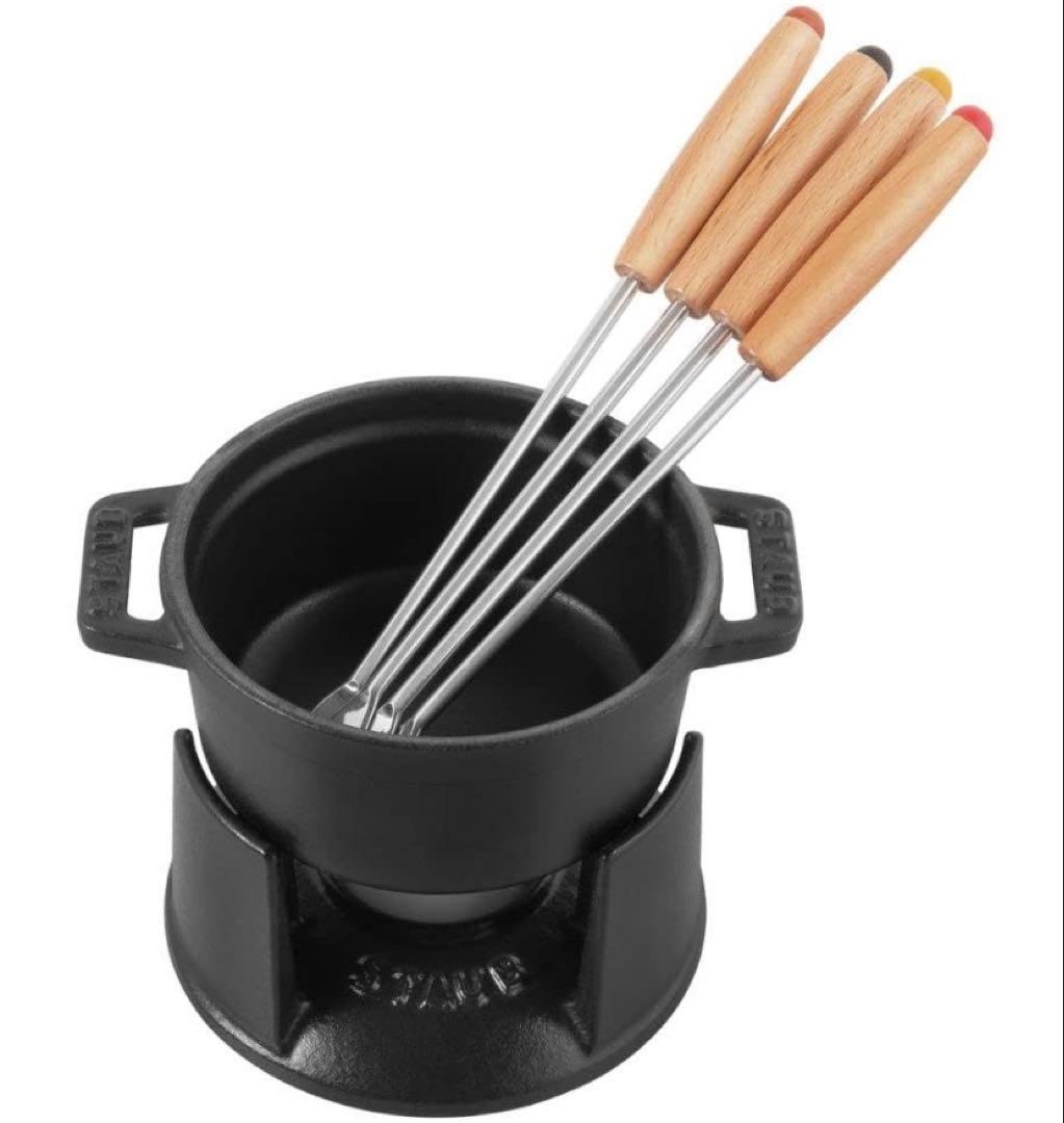 新品 ストウブ staub ミニ フォンデュセット 10cm ブラック
