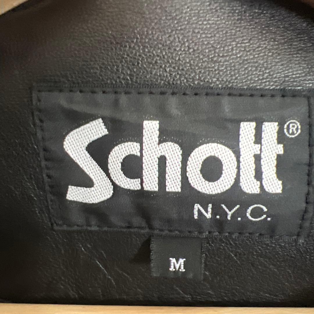 Schott ブラック レザー ジャケット M