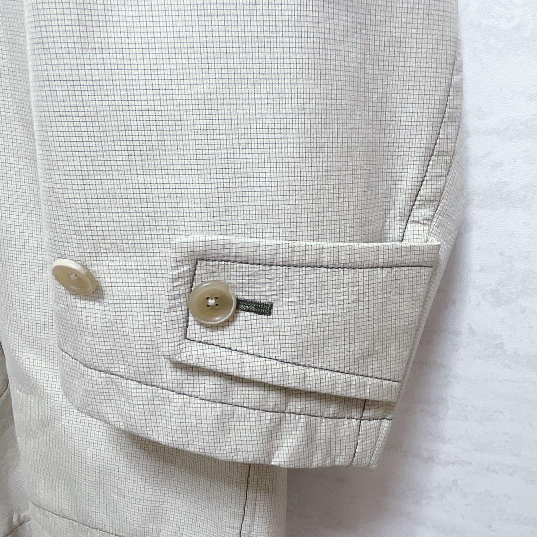 美品『トゥモローランド』バルマカーンコート シルク混 ボンディング タッタソール