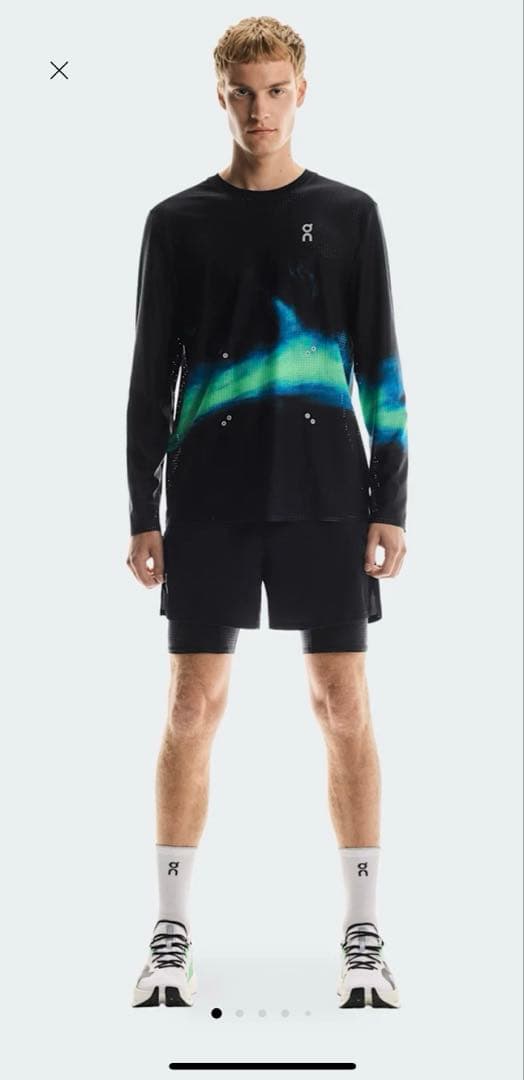 ON ウェア長袖Tシャツ ブラック・グラデーション海外Ｍサイズ