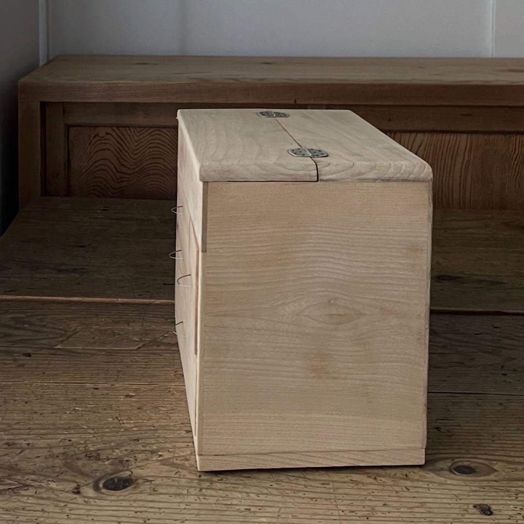 古い裁縫箱　レトロ　小引き出し　木箱　古道具　アンティーク