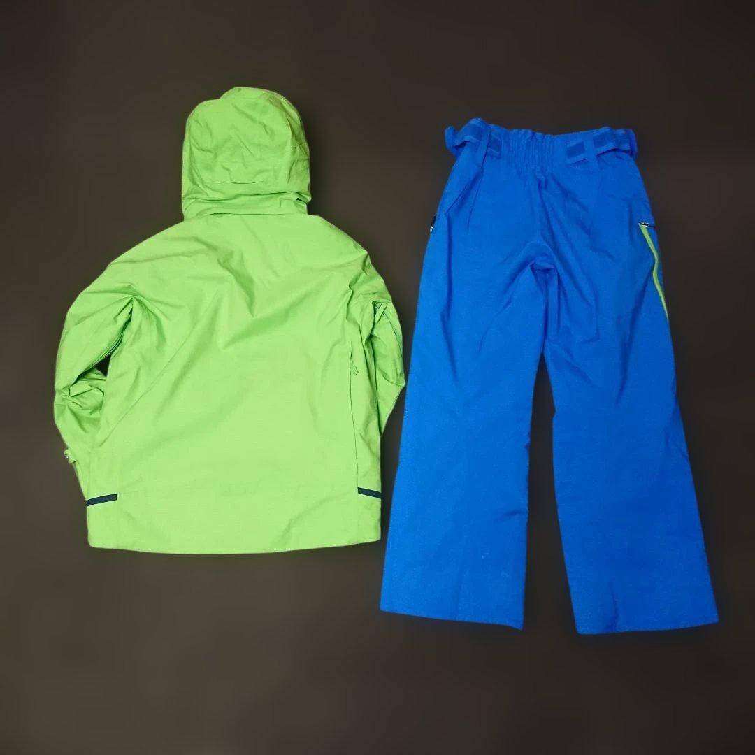 送料無料【PHENIX】小さいサイズ 黄緑×青 スキーウェア上下まとまSS/SS