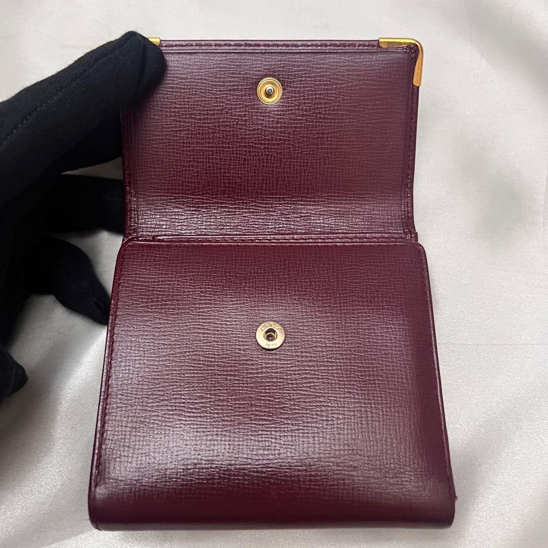 ◇極美品◇カルティエ　マストライン　コンパクト財布　グレインカーフレザー　がま口