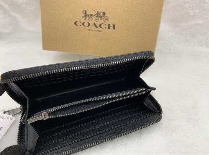極美品コーチ長財布シグネチャージップブラックメンズレディース新品未使用送料無料