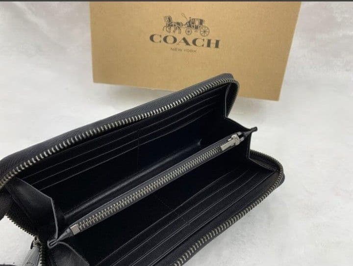 極美品コーチ長財布シグネチャージップブラックメンズレディース新品未使用送料無料