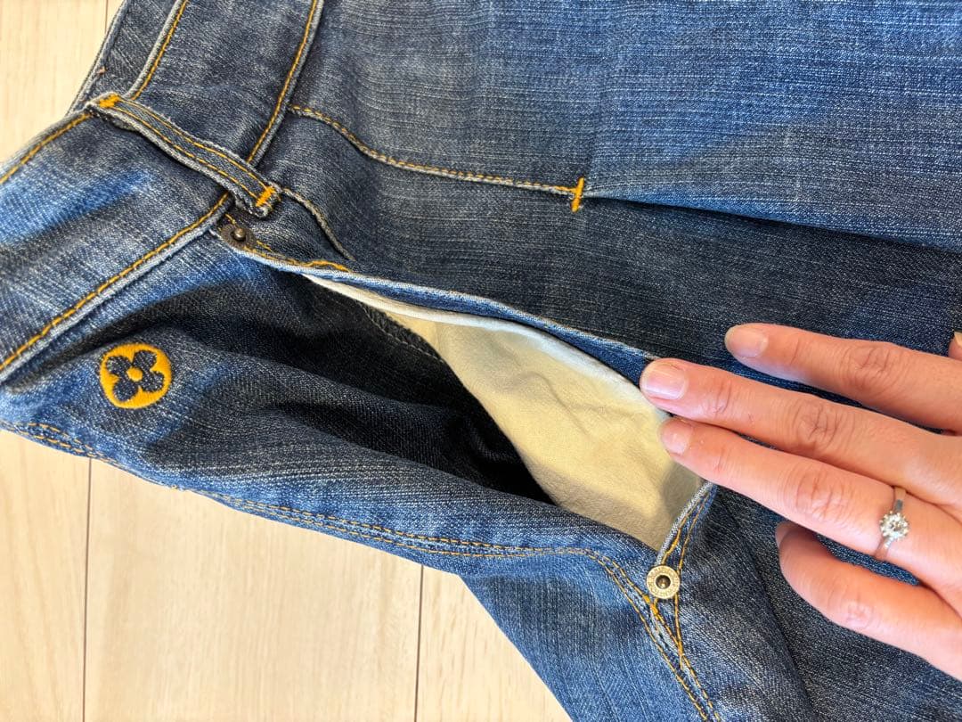 ルイヴィトン　デニム 膝丈スカート