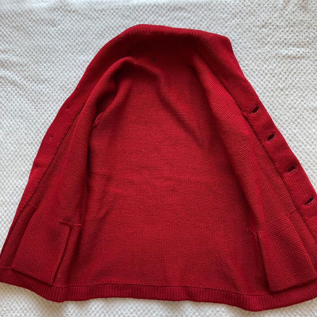 美品 30s 40s ビンテージ ショールカラー カーディガン ワインレッド
