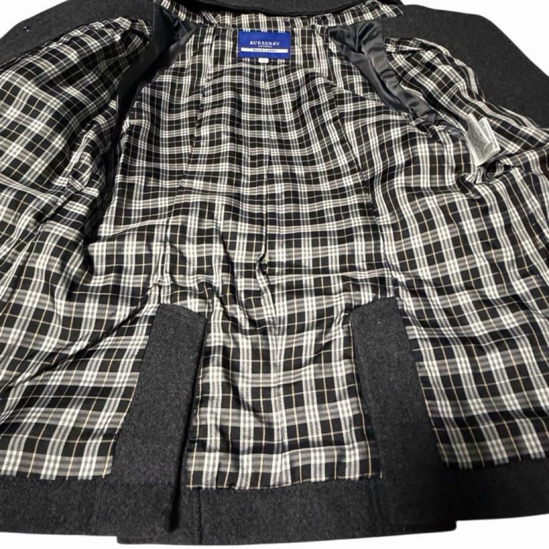 【美品】バーバリーブルーレーベル ダッフルコート ノバチェック ショート丈 36