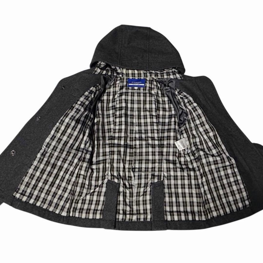 【美品】バーバリーブルーレーベル ダッフルコート ノバチェック ショート丈 36