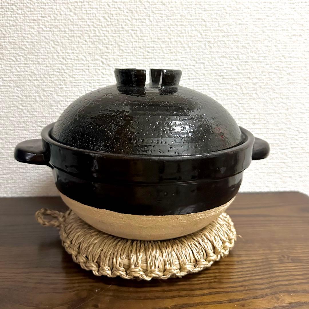 長谷園 【 かまどさん 】 2合炊き 伊賀焼 日本製 土鍋 ごはん鍋 古道具