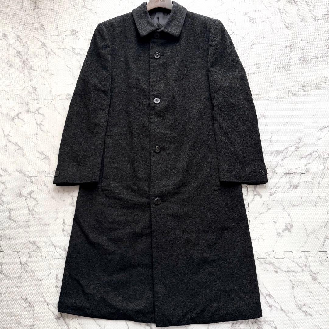 美品✨ZEGNA ゼニア ステンカラーコート ウール チャコールグレー系 L