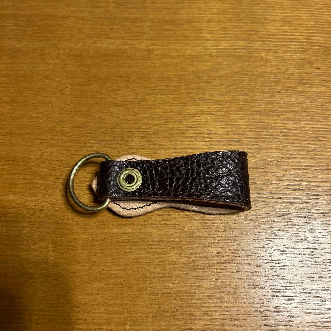 トラッカーウォレット　ベルトループ付き　ダークブラウン 牛革レザー型押し　財布