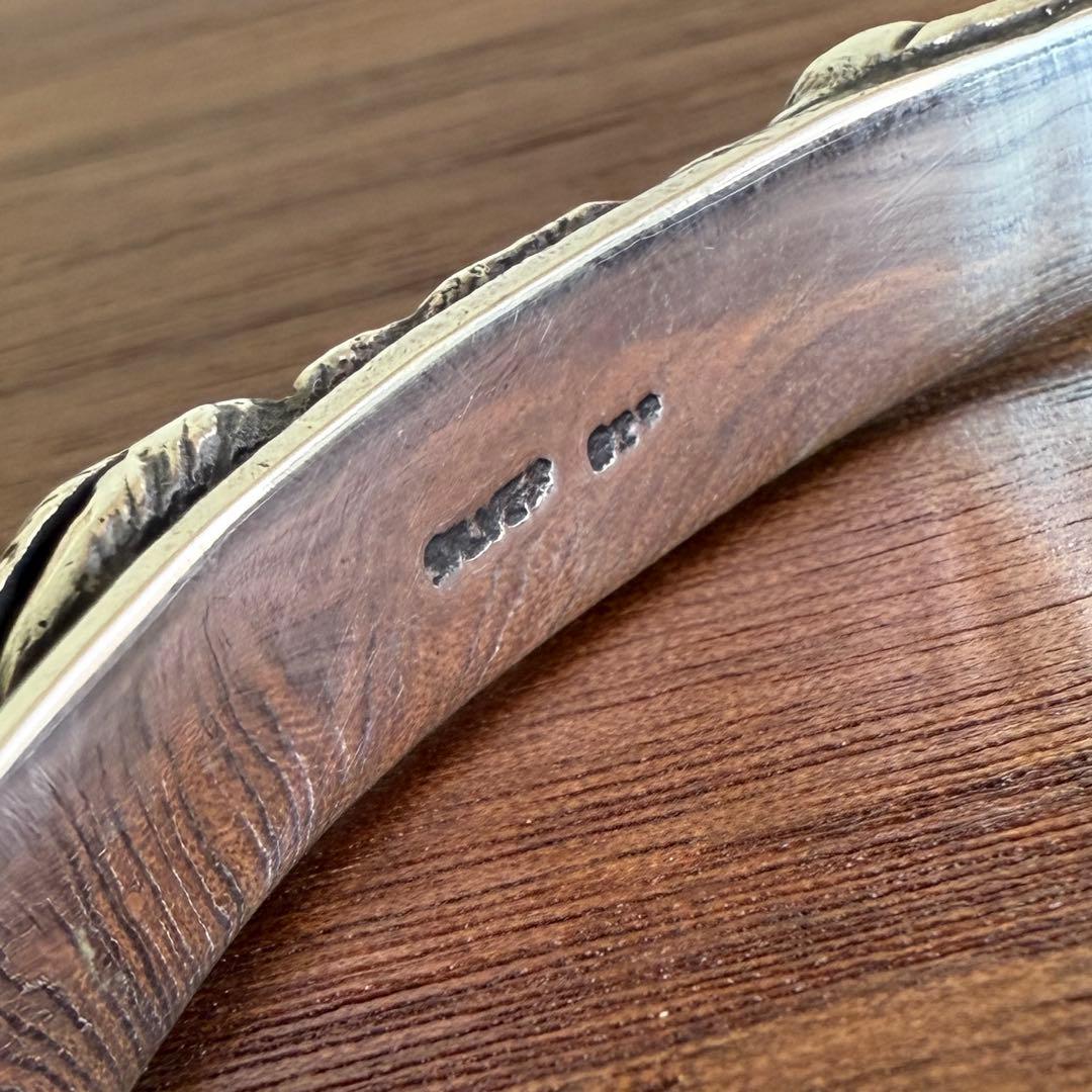 シルバー925無垢【新品】ビンテージターコイズフェザーバングルsilver925