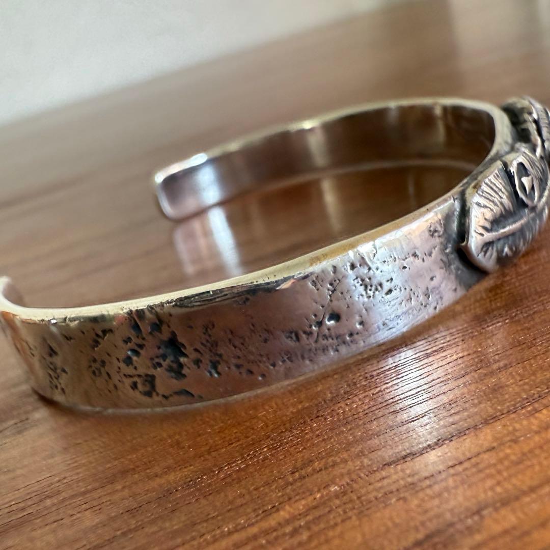 シルバー925無垢【新品】ビンテージターコイズフェザーバングルsilver925