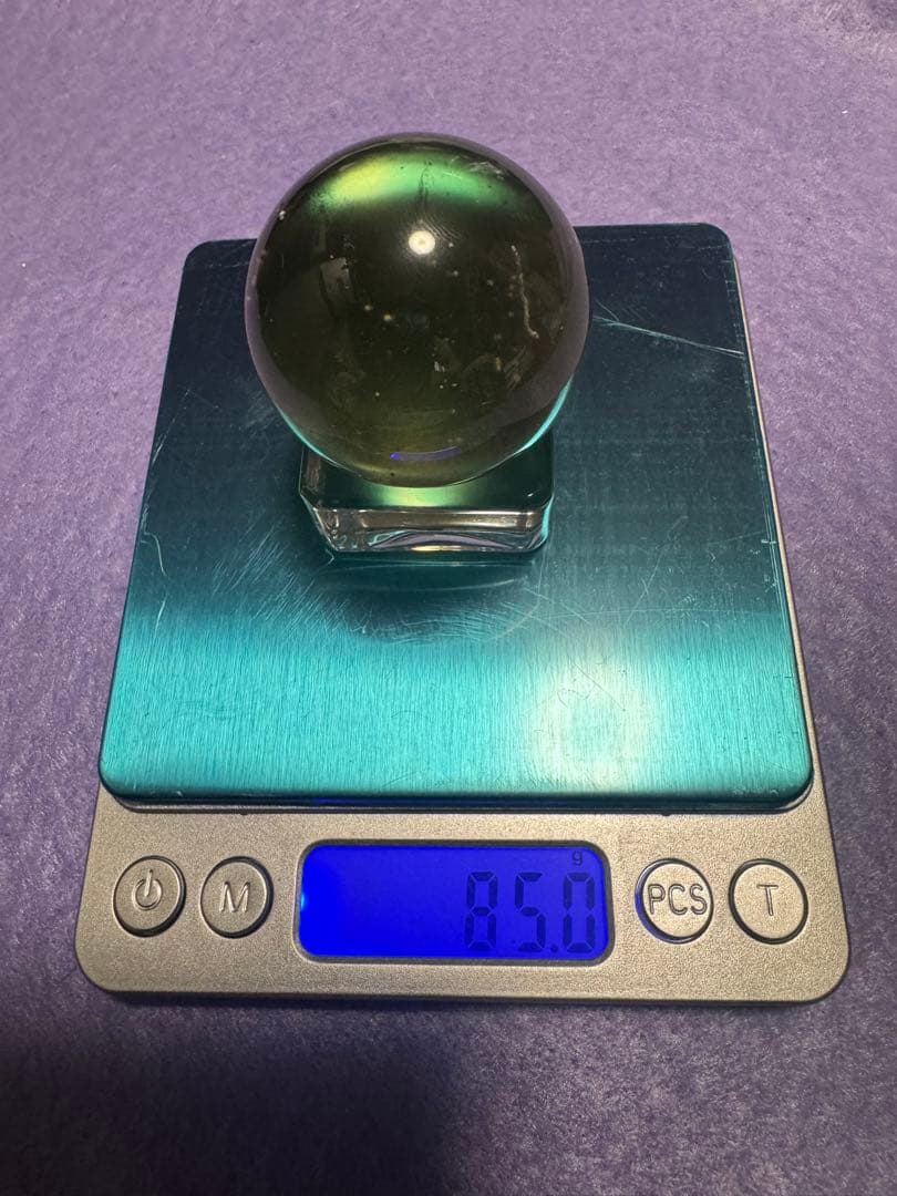 希少　高品質隕石　天然ガラス　リビアングラス丸玉　スフィア　4.１センチ　85g