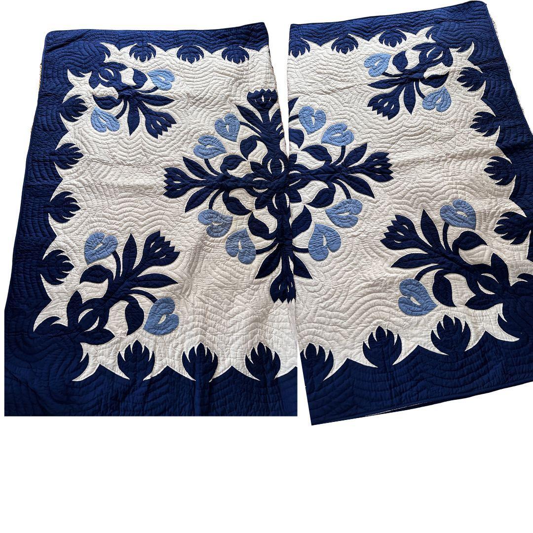 ハワイアンキルトベッドカバー アンスリウムソファーカバー  タペストリー