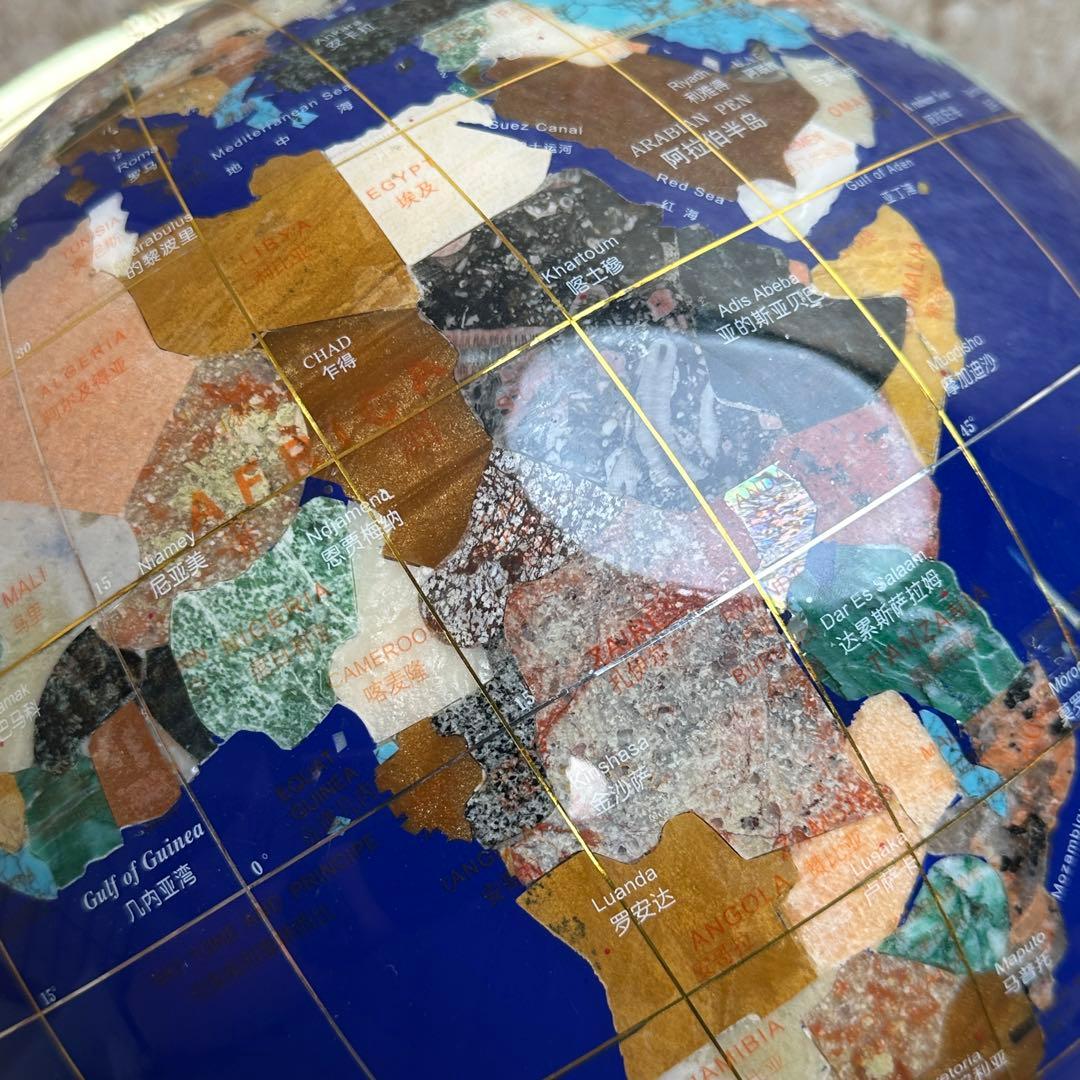 【超希少】天然石 シェル 貝 地球儀 アンティーク コンパス インテリア