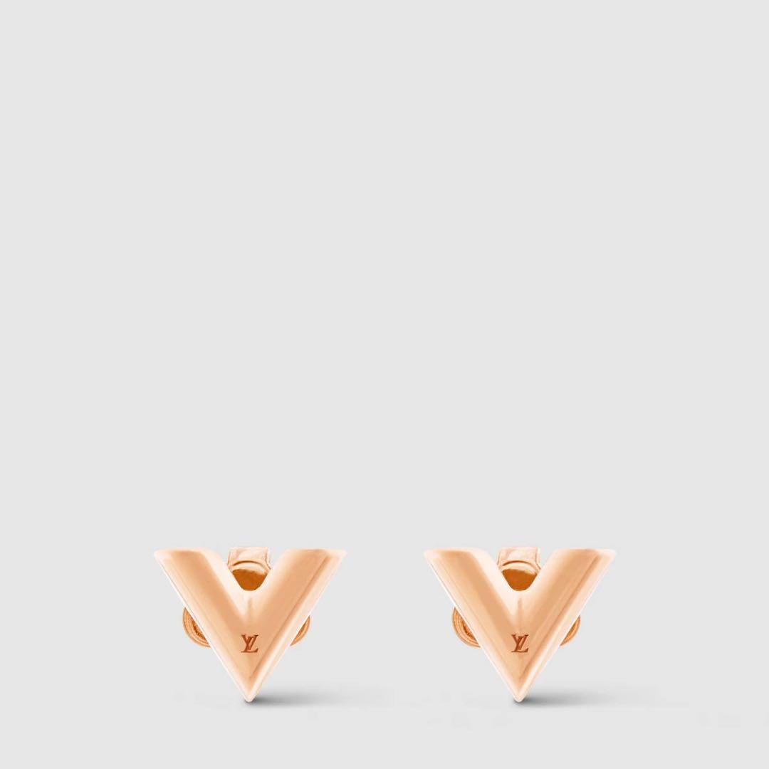 LOUIS VUITTON エッセンシャルVピアス ピンクゴールド