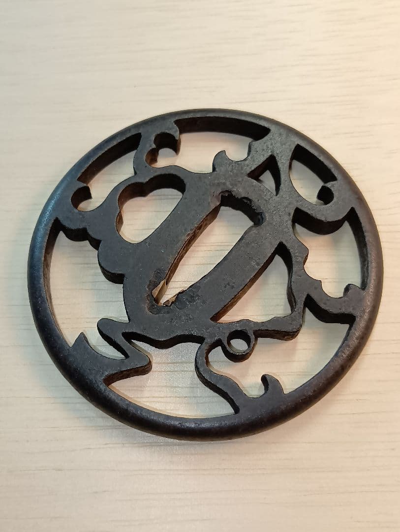 専用画面　鍔　赤坂透かし鍔　特別貴重認定書有り