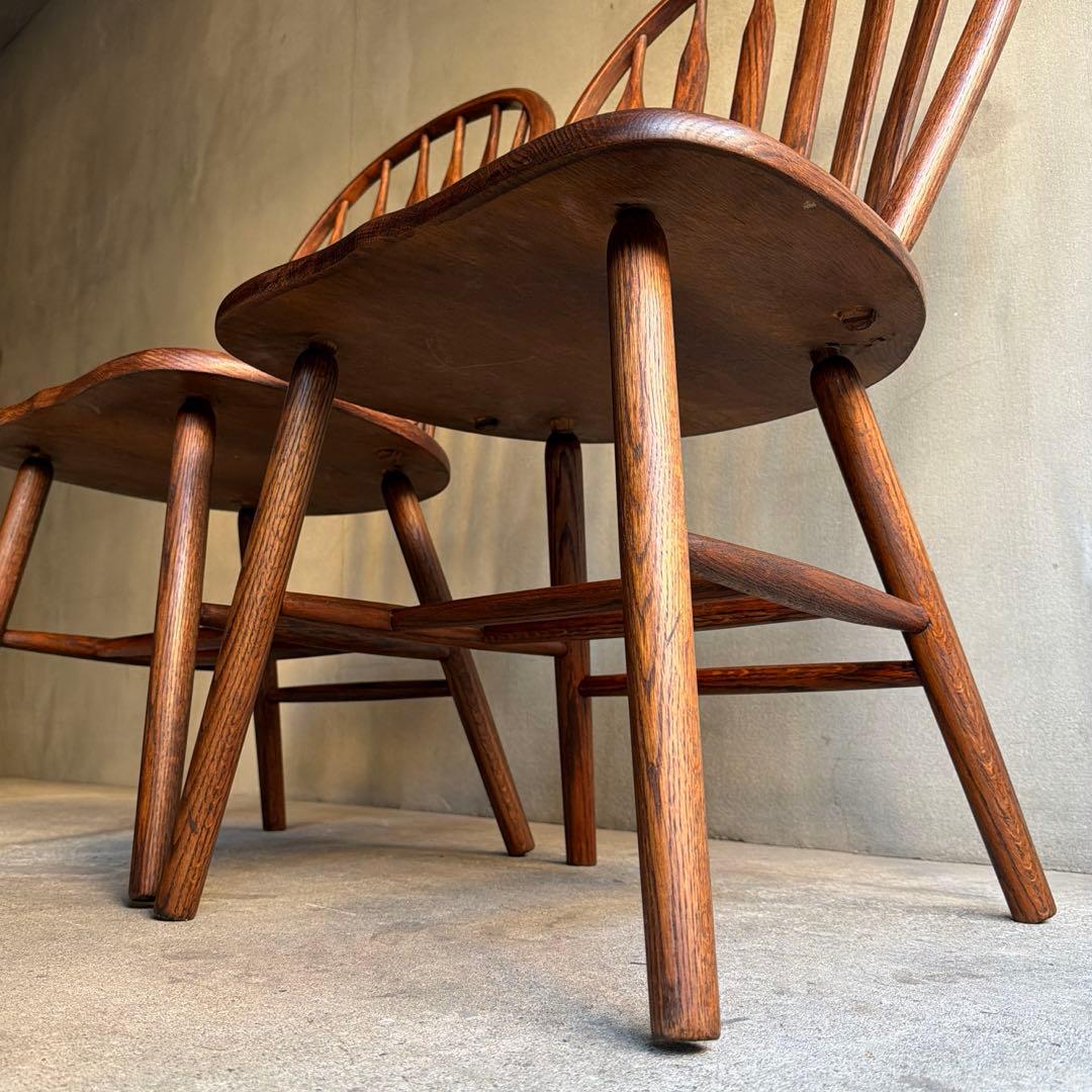 美品　Shin Lee シンリー ダイニングチェア ウィンザー　オーク材　2脚