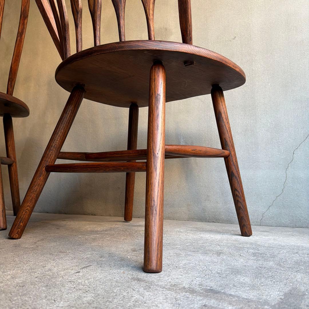 美品　Shin Lee シンリー ダイニングチェア ウィンザー　オーク材　2脚