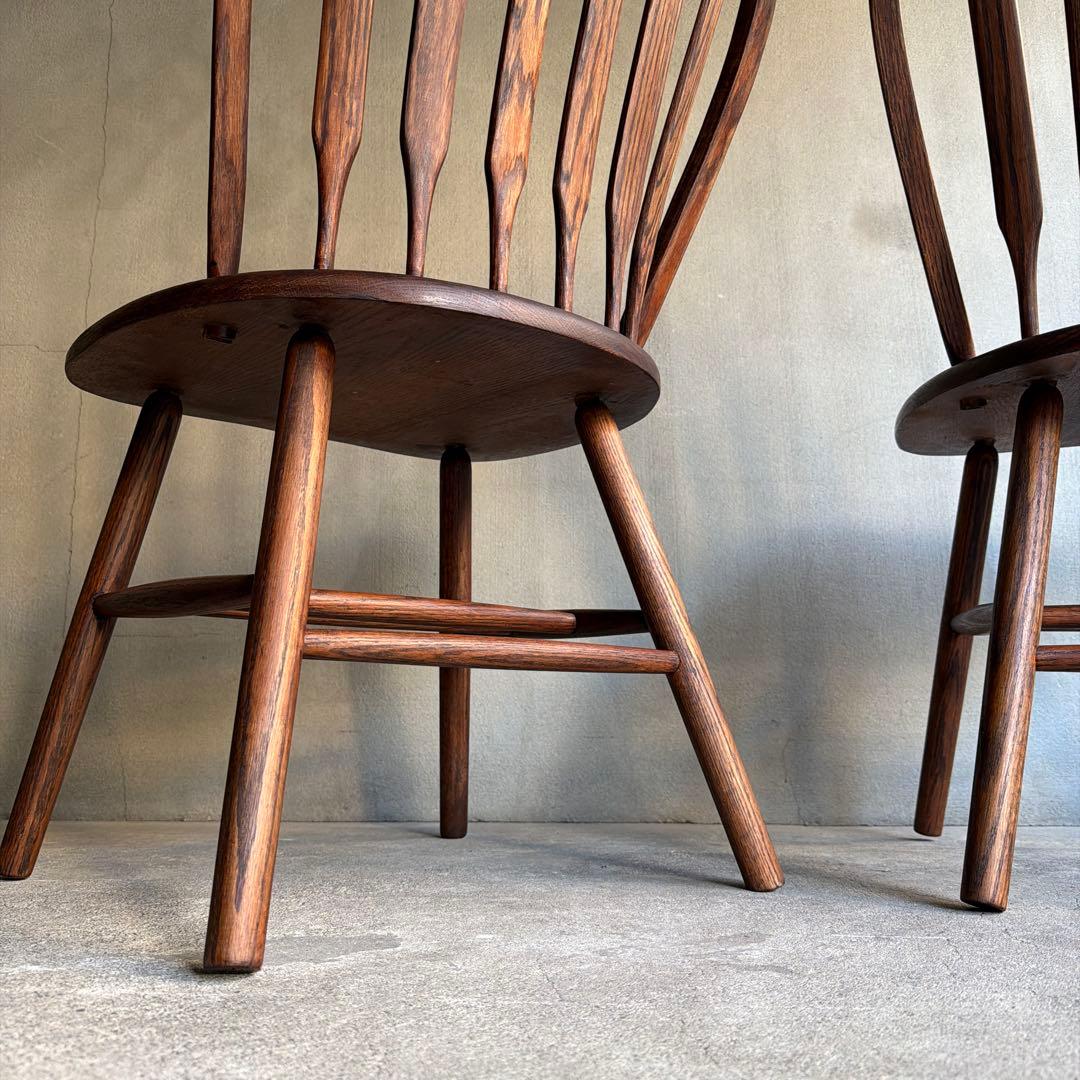 美品　Shin Lee シンリー ダイニングチェア ウィンザー　オーク材　2脚