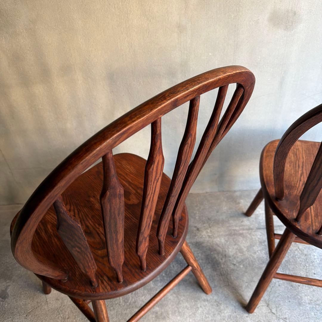 美品　Shin Lee シンリー ダイニングチェア ウィンザー　オーク材　2脚