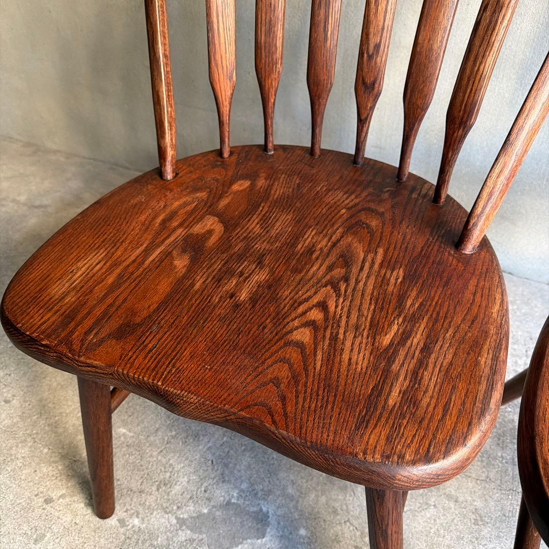 美品　Shin Lee シンリー ダイニングチェア ウィンザー　オーク材　2脚