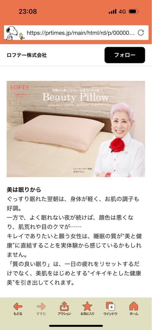 エアウィーヴ　枕　佐伯チズ　モデル