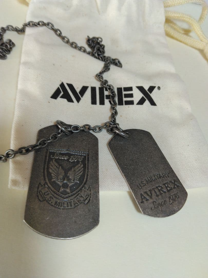 空*様 AVIREX メタルドッグタグネックレス