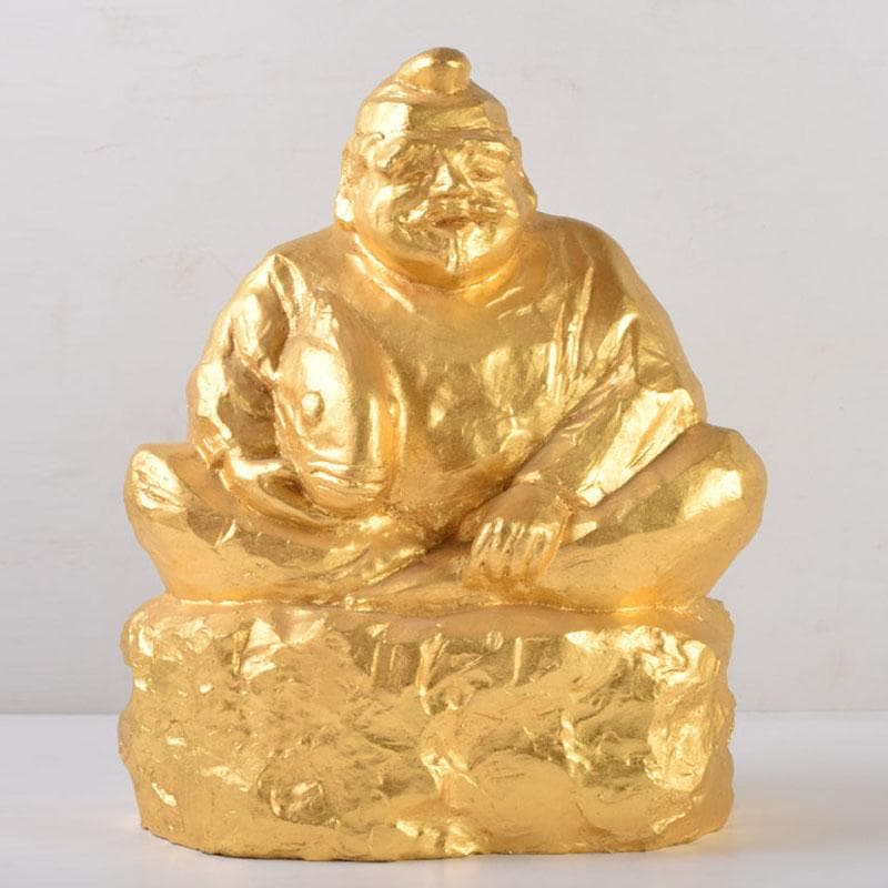 北村治禧作　古銅鍍金　福寿恵比寿像　限定130/400　共箱　M　8589A