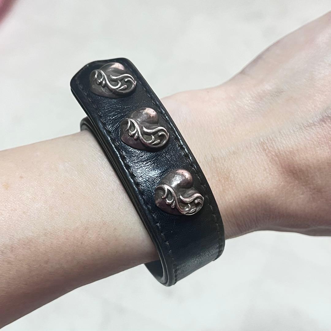 Chrome Hearts クロムハーツ　バングル　レザー　シルバーハート