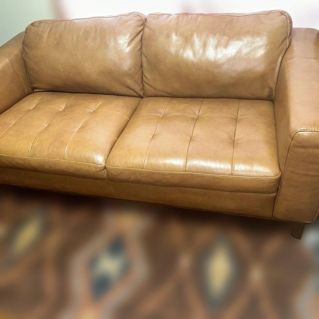 ⭐︎本牛革2シーターキャメルソファ⭐︎