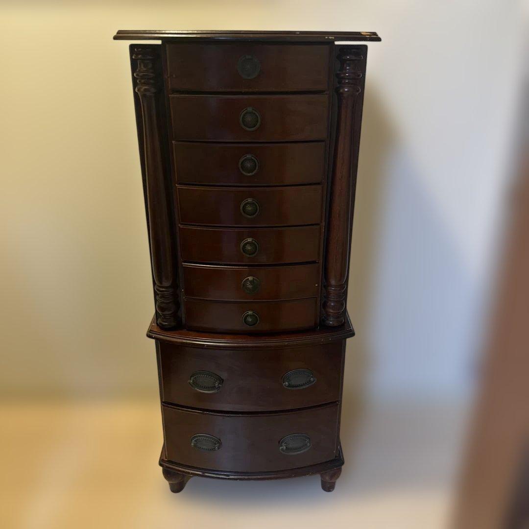 レア　ダークブラウン ジュエリーボックス ミラー付き