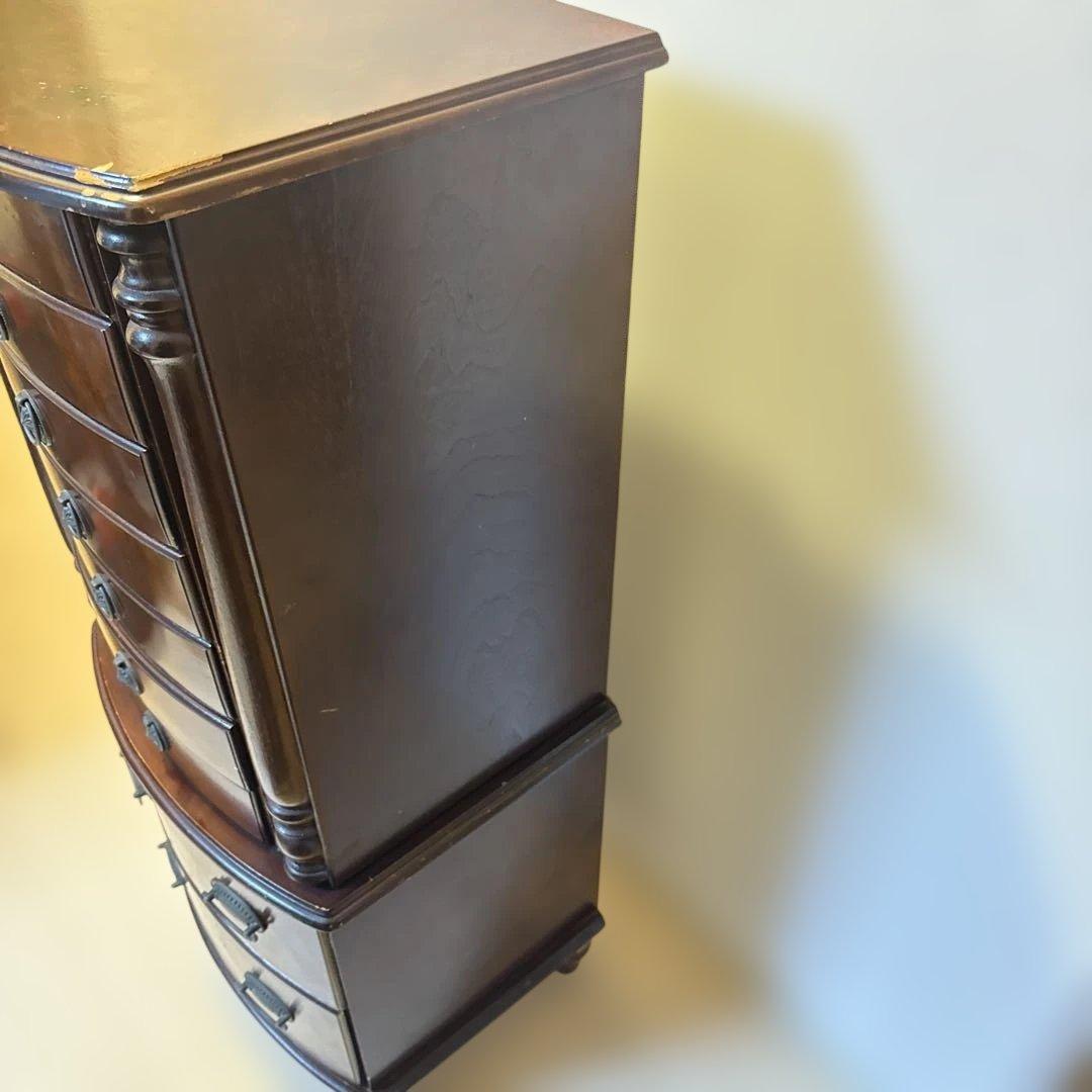 レア　ダークブラウン ジュエリーボックス ミラー付き