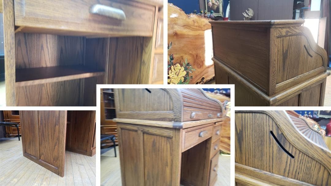 L31　WOOD SONG アンティーク ジャバラ開閉 ライティングビューロー