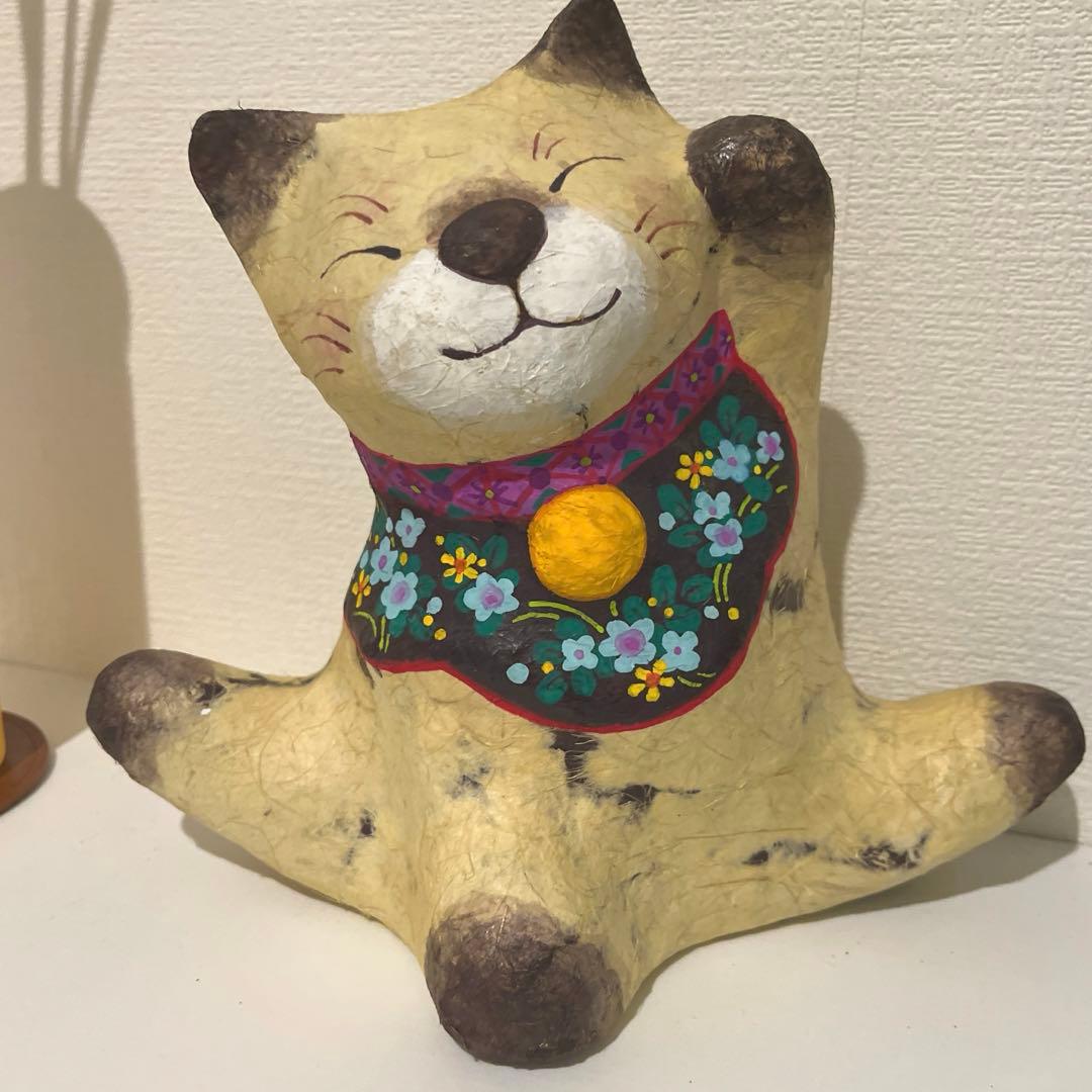 招き猫　張子　猫　岩井小夜子　作家　置物