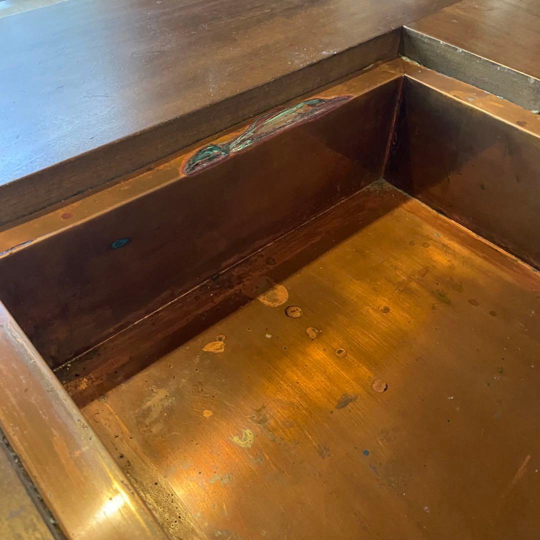 囲炉裏テーブル　昭和レトロ 火鉢 古民家家具　希少 木製